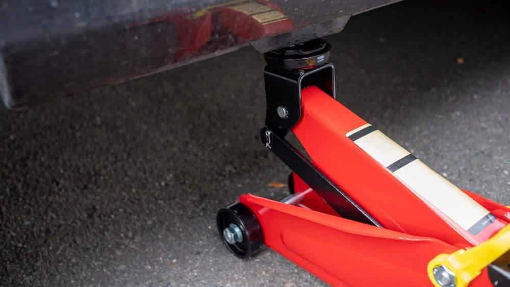 floor jack under a jack point